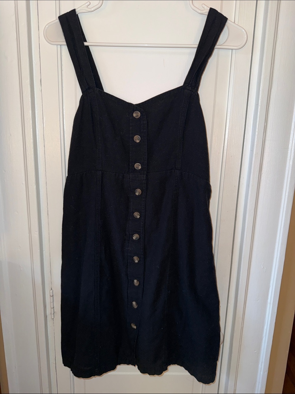 American Eagle Outfitters Black Button-Front Denim Jumper